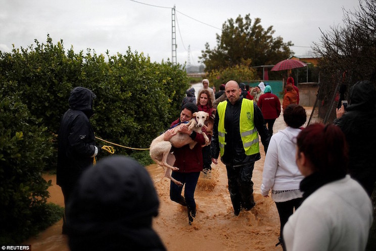 Las mayores lluvias en Málaga en 25 años dejan un muerto y centenares de incidencias
