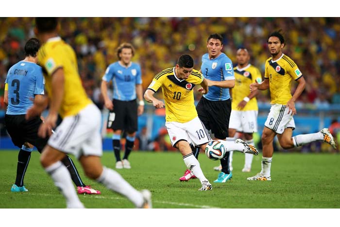 Una Colombia fortalecida elimina a Uruguay del Mundial con doblete de James Rodríguez 
