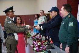 Daniel y Rosario presiden graduación de cadetes del Ejército de Nicaragua