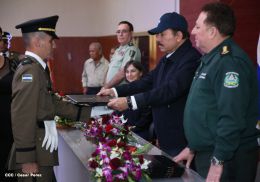 Daniel y Rosario presiden graduación de cadetes del Ejército de Nicaragua