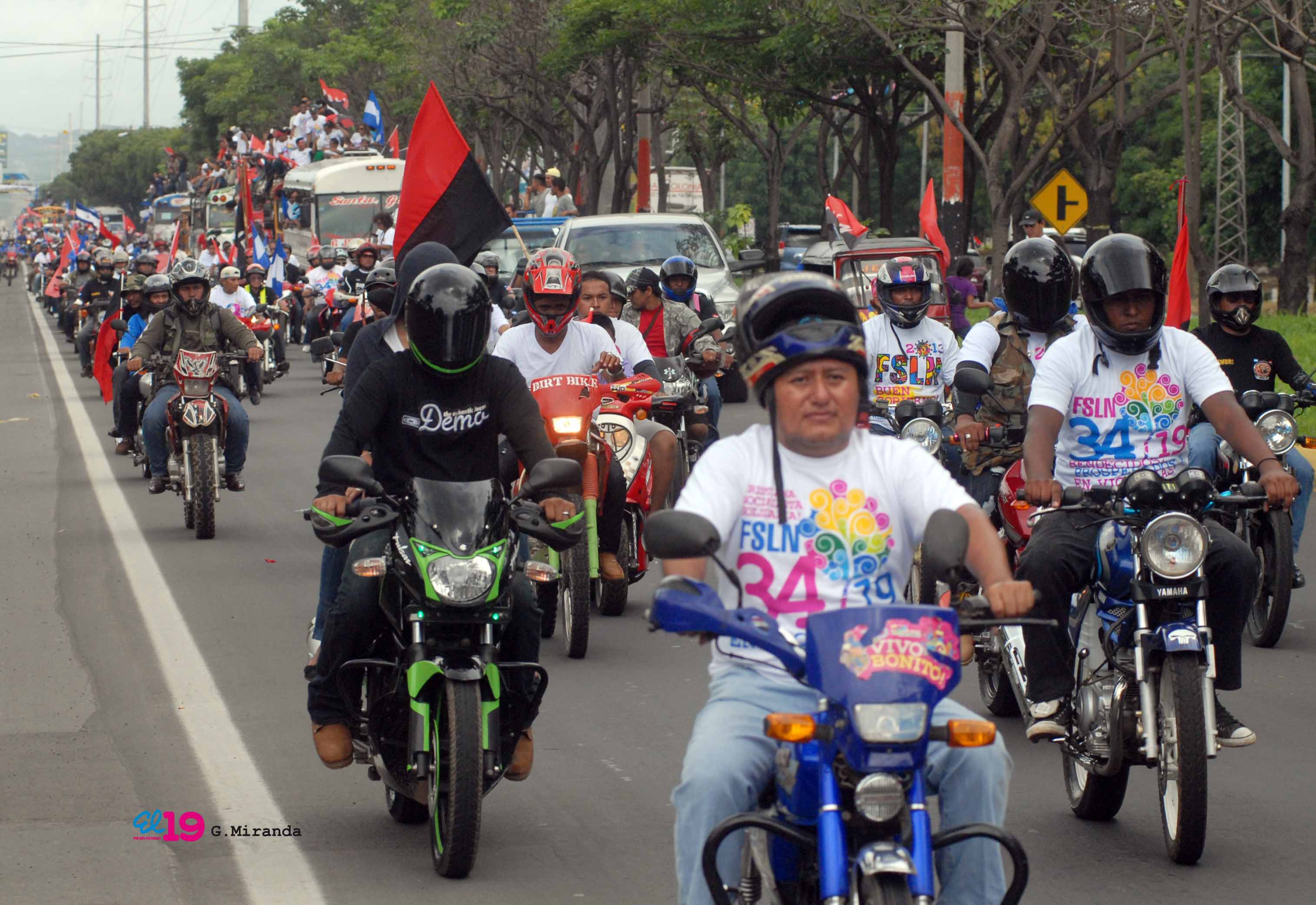 Caravanas llegan a Managua para el 34/19!