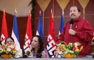 Daniel y Rosario sostienen encuentro con líderes sindicales nicaragüenses en saludo al Día Internacional de los Trabajadores