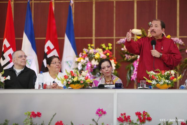 Daniel y Rosario sostienen encuentro con líderes sindicales nicaragüenses en saludo al Día Internacional de los Trabajadores
