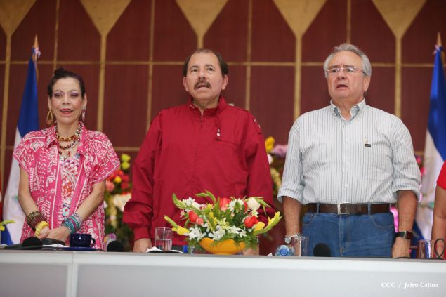Daniel y Rosario sostienen encuentro con líderes sindicales nicaragüenses en saludo al Día Internacional de los Trabajadores