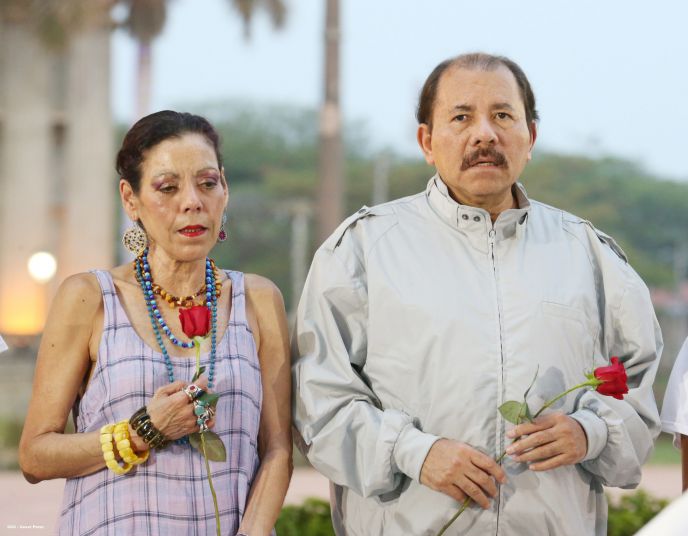 Daniel y Rosario rinden homenaje al Comandante de la Revolución, Tomás Borge Martínez