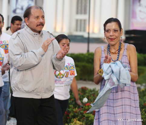 Daniel y Rosario rinden homenaje al Comandante de la Revolución, Tomás Borge Martínez
