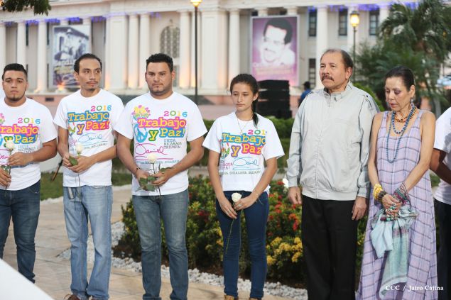 Daniel y Rosario rinden homenaje al Comandante de la Revolución, Tomás Borge Martínez