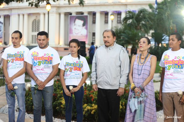 Daniel y Rosario rinden homenaje al Comandante de la Revolución, Tomás Borge Martínez