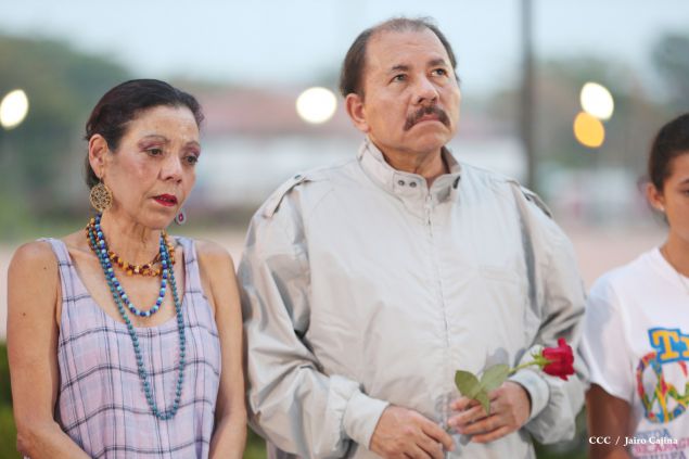Daniel y Rosario rinden homenaje al Comandante de la Revolución, Tomás Borge Martínez