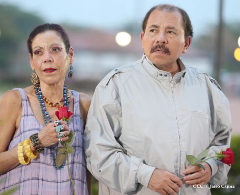 Daniel y Rosario rinden homenaje al Comandante de la Revolución, Tomás Borge Martínez