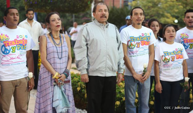 Daniel y Rosario rinden homenaje al Comandante de la Revolución, Tomás Borge Martínez