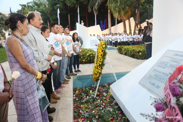 Daniel y Rosario rinden homenaje al Comandante de la Revolución, Tomás Borge Martínez