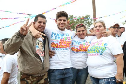 Presidente Daniel y Compañera Rosario en 37 Aniversario del Repliegue a Masaya