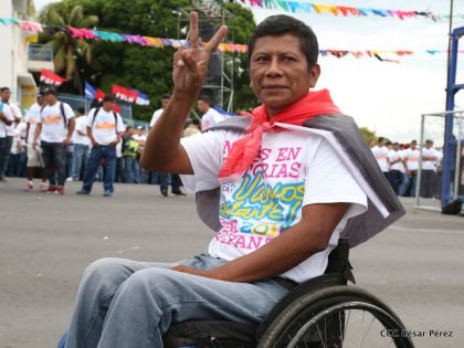 Presidente Daniel y Compañera Rosario en 37 Aniversario del Repliegue a Masaya