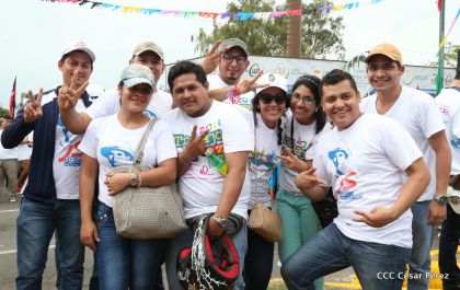 Presidente Daniel y Compañera Rosario en 37 Aniversario del Repliegue a Masaya