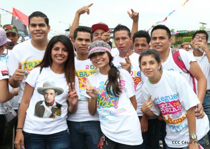 Presidente Daniel y Compañera Rosario en 37 Aniversario del Repliegue a Masaya