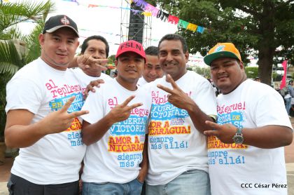 Presidente Daniel y Compañera Rosario en 37 Aniversario del Repliegue a Masaya