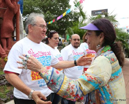 Presidente Daniel y Compañera Rosario en 37 Aniversario del Repliegue a Masaya