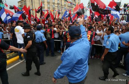 Presidente Daniel y Compañera Rosario en 37 Aniversario del Repliegue a Masaya
