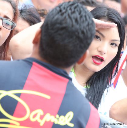 Presidente Daniel y Compañera Rosario en 37 Aniversario del Repliegue a Masaya