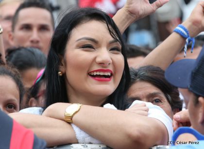 Presidente Daniel y Compañera Rosario en 37 Aniversario del Repliegue a Masaya