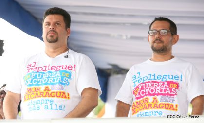 Presidente Daniel y Compañera Rosario en 37 Aniversario del Repliegue a Masaya