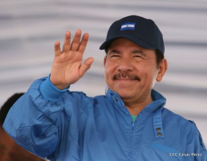 Presidente Daniel y Compañera Rosario en 37 Aniversario del Repliegue a Masaya