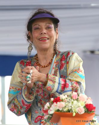 Presidente Daniel y Compañera Rosario en 37 Aniversario del Repliegue a Masaya