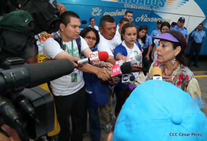 Presidente Daniel y Compañera Rosario en 37 Aniversario del Repliegue a Masaya