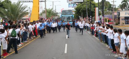 Presidente Daniel y Compañera Rosario en 37 Aniversario del Repliegue a Masaya