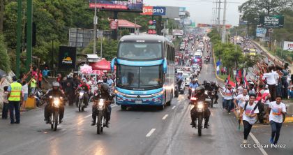 Presidente Daniel y Compañera Rosario en 37 Aniversario del Repliegue a Masaya
