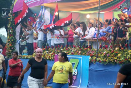 Presidente Daniel y Compañera Rosario en 37 Aniversario del Repliegue a Masaya