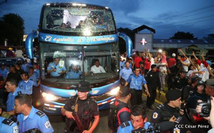 Presidente Daniel y Compañera Rosario en 37 Aniversario del Repliegue a Masaya