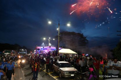 Presidente Daniel y Compañera Rosario en 37 Aniversario del Repliegue a Masaya