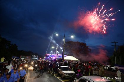 Presidente Daniel y Compañera Rosario en 37 Aniversario del Repliegue a Masaya