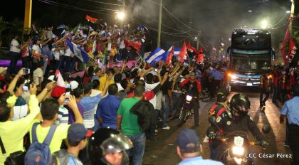 Presidente Daniel y Compañera Rosario en 37 Aniversario del Repliegue a Masaya