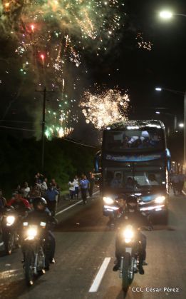 Presidente Daniel y Compañera Rosario en 37 Aniversario del Repliegue a Masaya