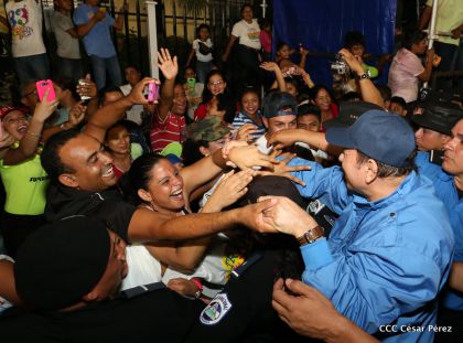 Presidente Daniel y Compañera Rosario en 37 Aniversario del Repliegue a Masaya