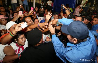 Presidente Daniel y Compañera Rosario en 37 Aniversario del Repliegue a Masaya