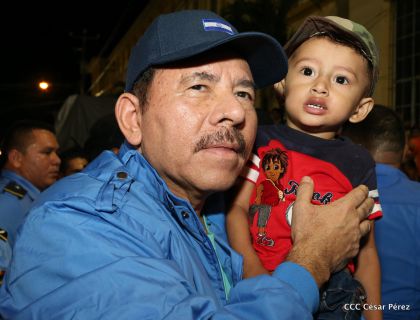 Presidente Daniel y Compañera Rosario en 37 Aniversario del Repliegue a Masaya