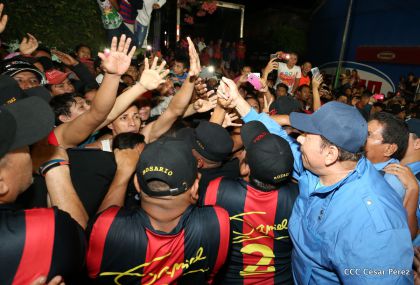 Presidente Daniel y Compañera Rosario en 37 Aniversario del Repliegue a Masaya