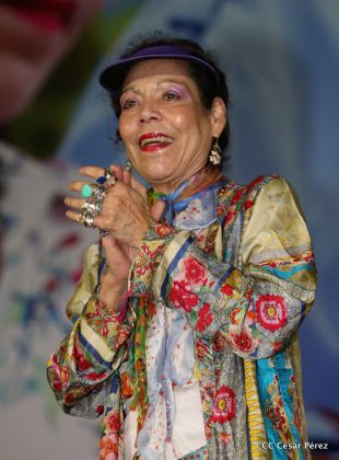 Presidente Daniel y Compañera Rosario en 37 Aniversario del Repliegue a Masaya