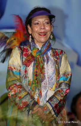 Presidente Daniel y Compañera Rosario en 37 Aniversario del Repliegue a Masaya