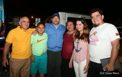 Presidente Daniel y Compañera Rosario en 37 Aniversario del Repliegue a Masaya