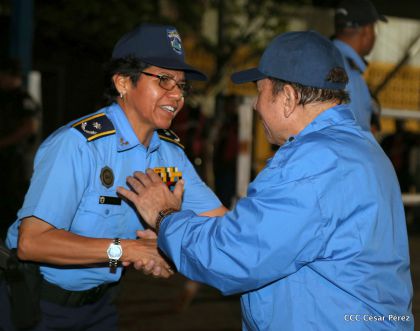 Presidente Daniel y Compañera Rosario en 37 Aniversario del Repliegue a Masaya