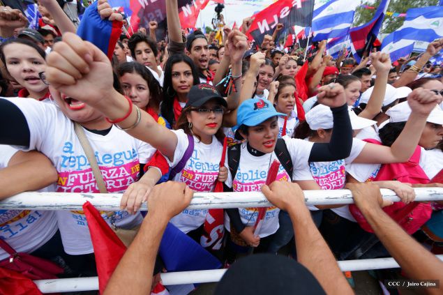 Presidente Daniel y Compañera Rosario en 37 Aniversario del Repliegue a Masaya