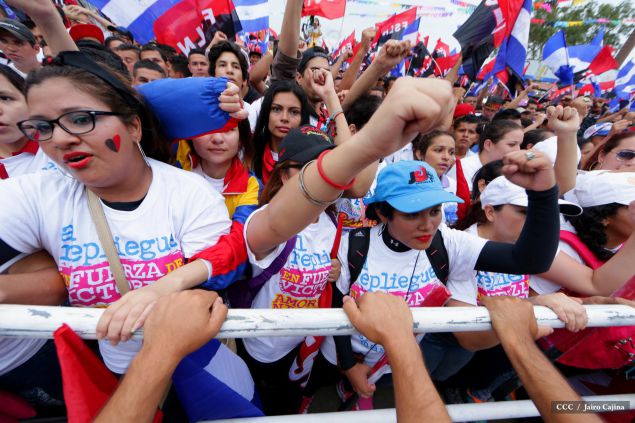 Presidente Daniel y Compañera Rosario en 37 Aniversario del Repliegue a Masaya