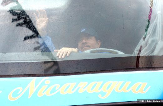 Presidente Daniel y Compañera Rosario en 37 Aniversario del Repliegue a Masaya