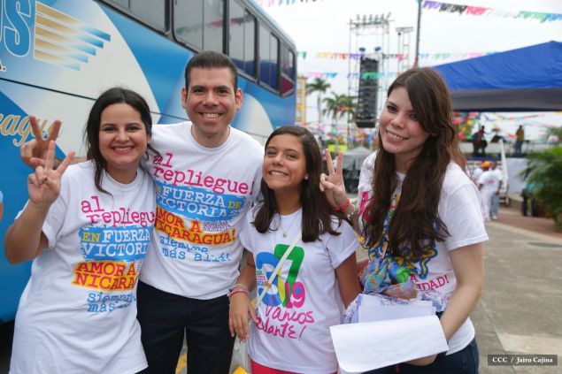 Presidente Daniel y Compañera Rosario en 37 Aniversario del Repliegue a Masaya