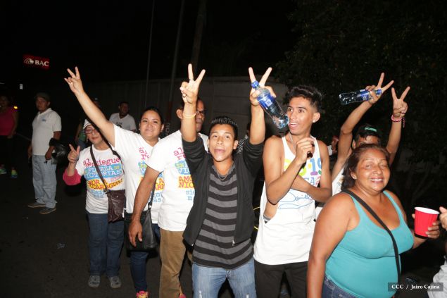 Presidente Daniel y Compañera Rosario en 37 Aniversario del Repliegue a Masaya